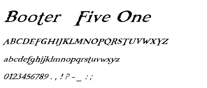 Booter - Five One font